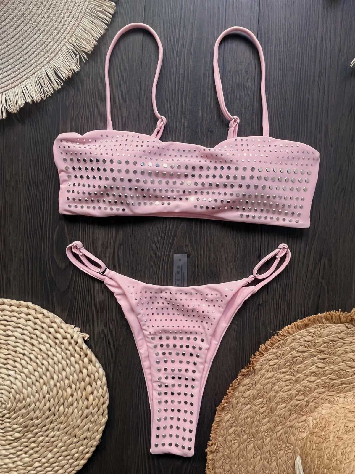 2026 New Sexy Diamond Bikini Women Swimsuit Bandeau Biquini Push Up Swimwear Female Shiny Bathing Suits Bodysuit Beachwear