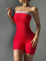 Striped Strapless Spicy Girl Outfit for Women, Seamless Slimming and Slimming, Tight Fitting, Hip Hugging, Sports and Casual Jum