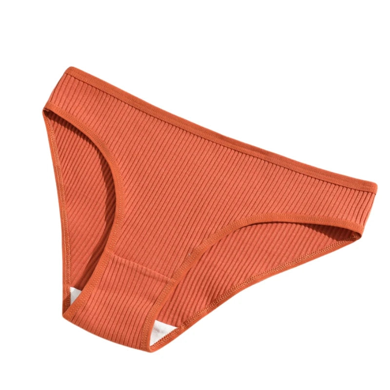 4Pcs/Set Cotton Panties For Women Low Rise Underwear Breathable Briefs Solid Color Sports Underpants Female Lingerie