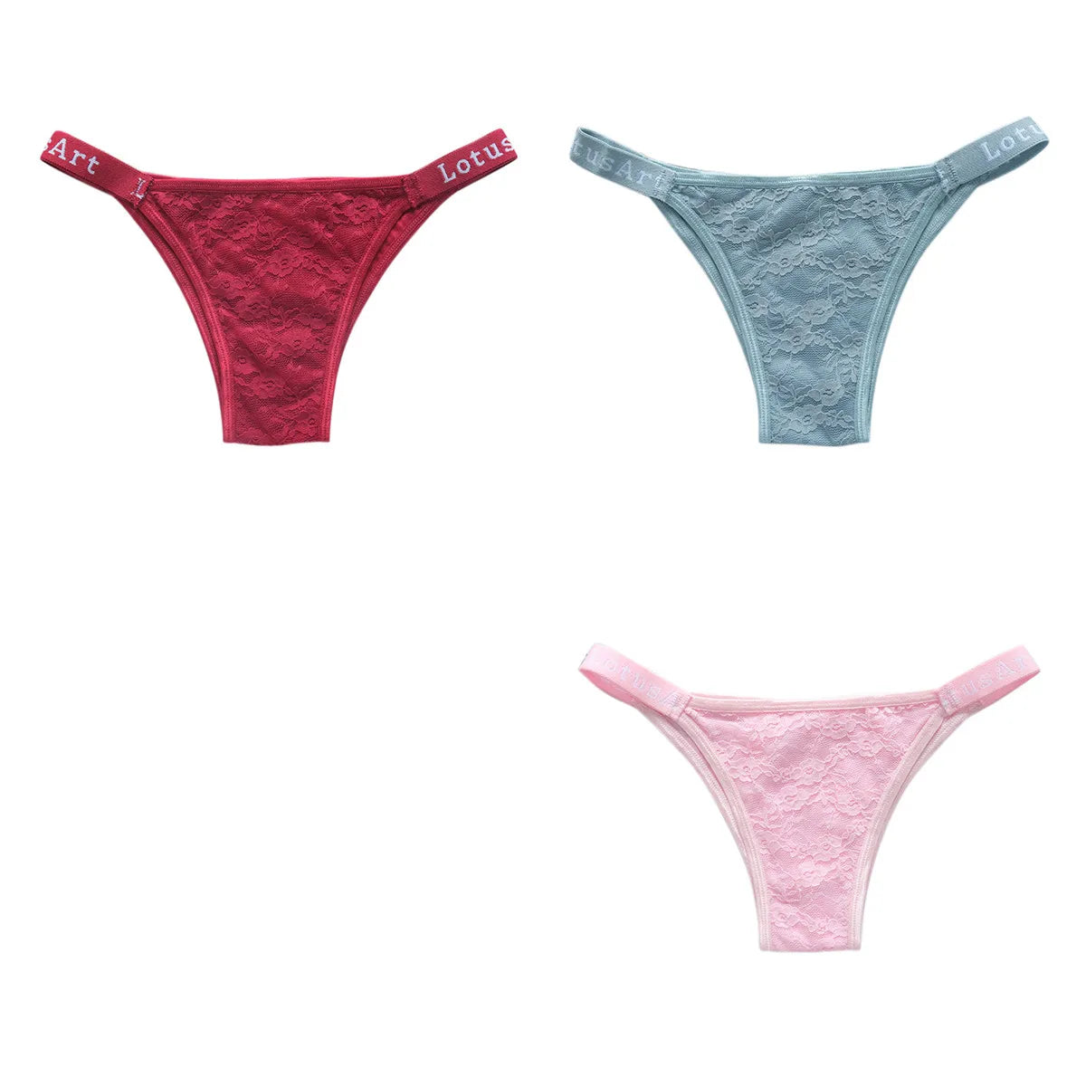 3PCS/Set Women Lace Panties Sexy Brazilian Panties Female Underpant Low Waist Panty Girls Underwear Fashion Intimates