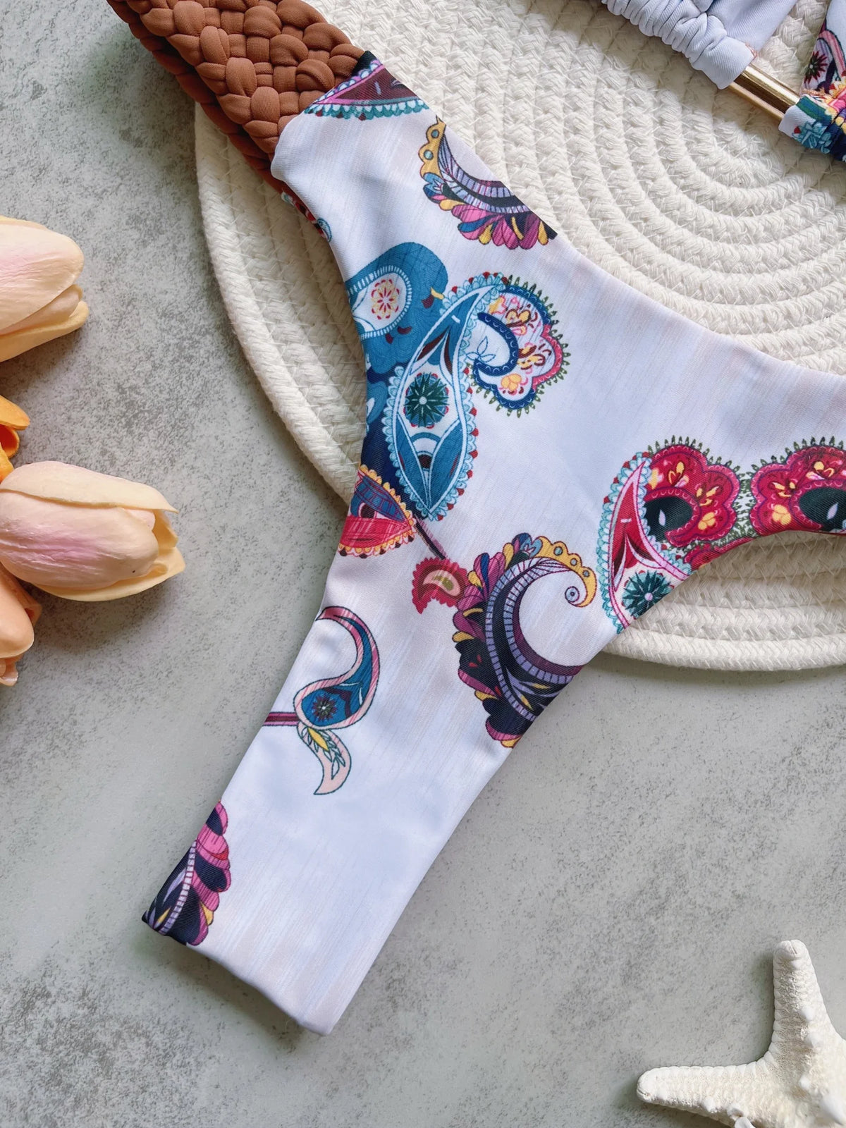 Fashion Print Halter Mini Thong High Cut Bikini Female Swimsuit Women Swimwear Two-pieces Bikini Set Bather Bathing Suit Swim