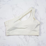 DIAS FIT JOY Women One Shoulder Sports Bras Yoga Top Vest Yoga Gym outdoor sport Running Fitness Underwear