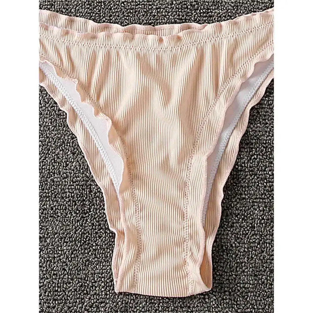 Ruffled Frilled Brazilian Bikini Women Swimwear Two-Pieces Bikini Set Female Swimsuit Halter Bather Bathing Suit Swim Lady V2817