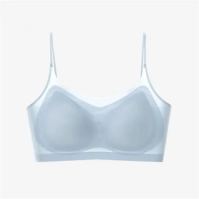 Ultra-thin Tube Tops Push Up Bras For Women Ice Silk Underwear Small Cup Sexy Lingerie Anti Droop Seamless Bras Summer Top