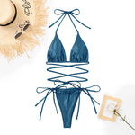 Sexy Micro Bikini 2025 Criss Cross Swimwear Bandage Woman Swimsuit Female Thong Bikinis Set 2 Piece Women Bathing Suit Beachwear