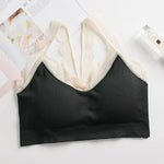 Women Lace Bra Comfort Top Seamless Underwear Removable Pads Female Wireless Bralette Ladies Sexy Lace Trim Lingerie