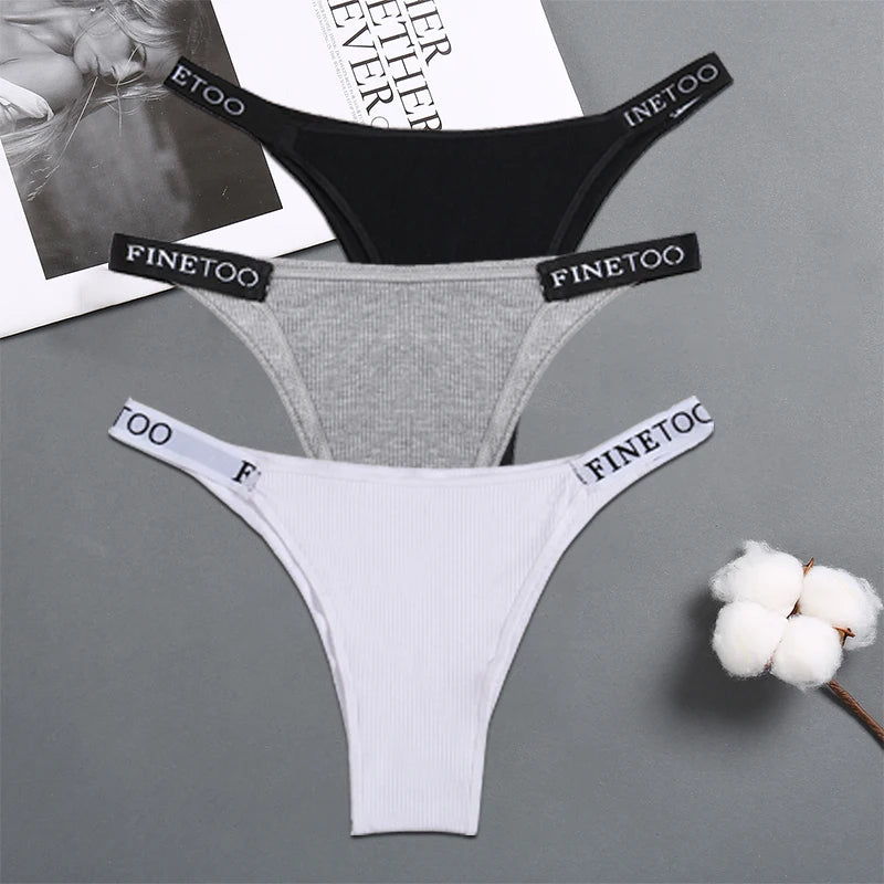 3Pcs/Set Cotton Panties Women Letter Belt Lace Sexy Briefs Seamless Low Rise Underwear Ladies M-XL Underwear Girls Lingerie New
