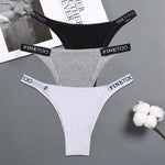 3Pcs/Set Cotton Panties Women Letter Belt Lace Sexy Briefs Seamless Low Rise Underwear Ladies M-XL Underwear Girls Lingerie New