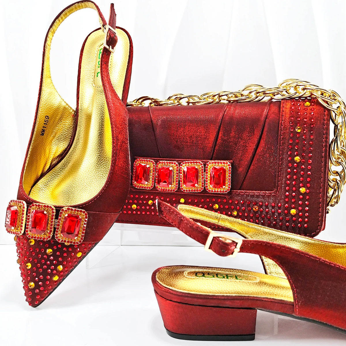 Doershow New Arrival Shoes and Bag Set African Sets 2024 Olive Nigerian Women Shoes and Matching Bags Set for wedding1-11