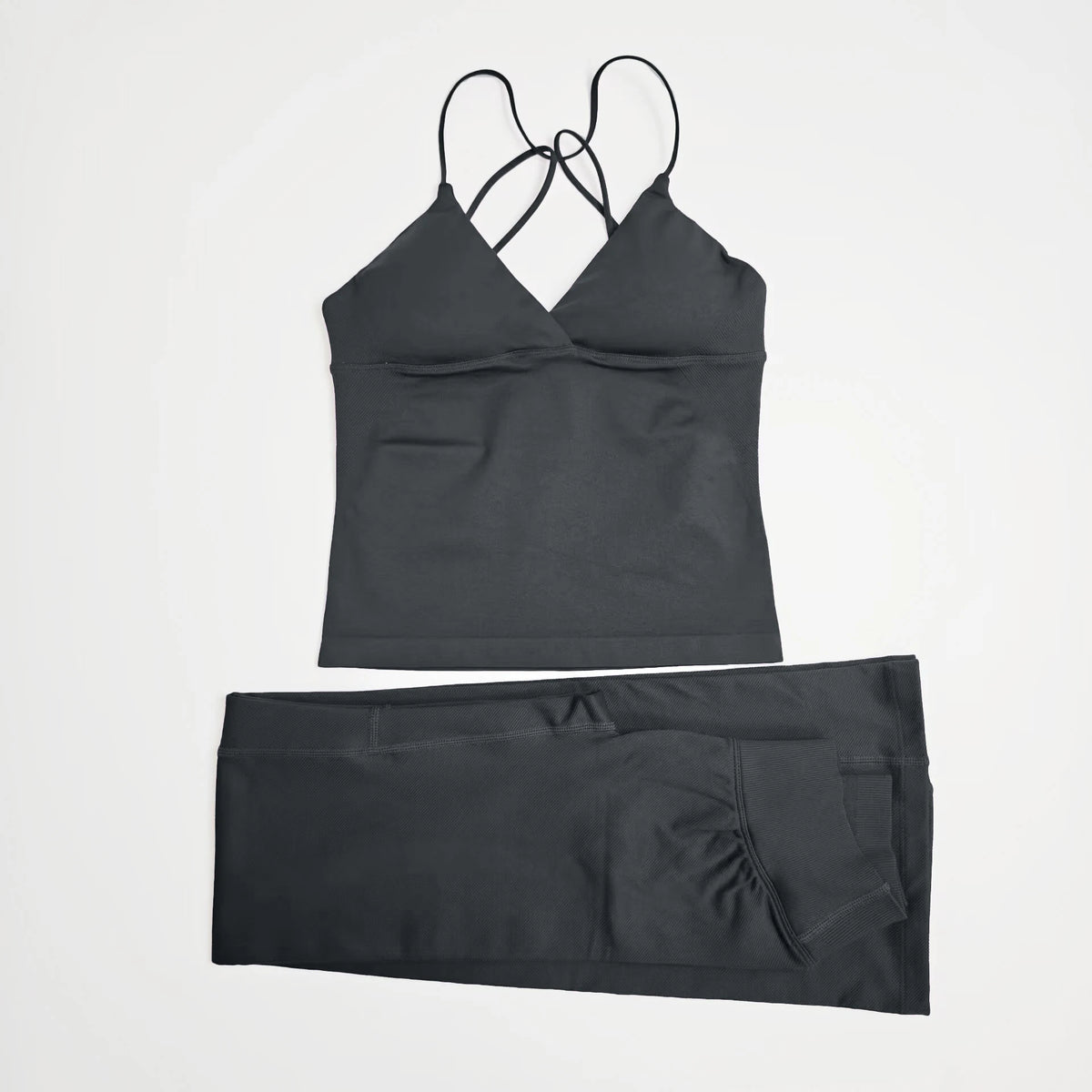 NCLAGEN Vision Twist Front Longline Top And Vision Flares 2 Piece Fitness Set Women Sportwear Gym Clothes Workout Running Suit