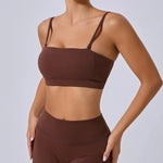 Women Yoga Bra Removable Shoulder Strap Anti-Slip Bra Wrap Chest Dual-Use Sports Yoga Wear Outside Running Fitness Top