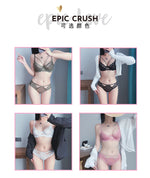 Sexy Lace Bra Set Large Breasts Ultra Thin Full Coverage Push Up Effect Big Cup Supporr Detachable Straps Pure Sensual Underwear