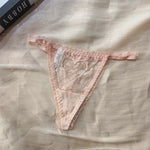 Embroidery Heart Sexy Girls Panties Women Briefs Thong Lace G String Underwear Thin Transparent Low Waist Female Lingerie