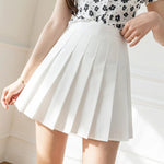 Women High Waist Pleated Skirt with Safety Shorts, Black A Line Mini Skort for Casual Office School Style Outfits