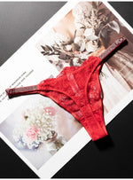Lace Sexy Girls Women Panties Seamless Underwear Rhinestone G String Letter Transparent Thong For Female Low Rise Ladies Briefs