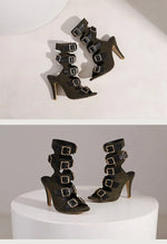 10cm Ultra High with Open Toe Multiple Buckle Strap Belt Sexy Club High Heels Summer Shoes Gladiator Cool Boots Sandals Women