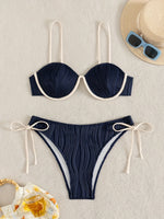 ZTVitality Sexy Patchwork Underwire Bikini 2025 New Arrival Biquini Padded Bra Push Up Bandage Swimsuit Women Swimwear Beachwear