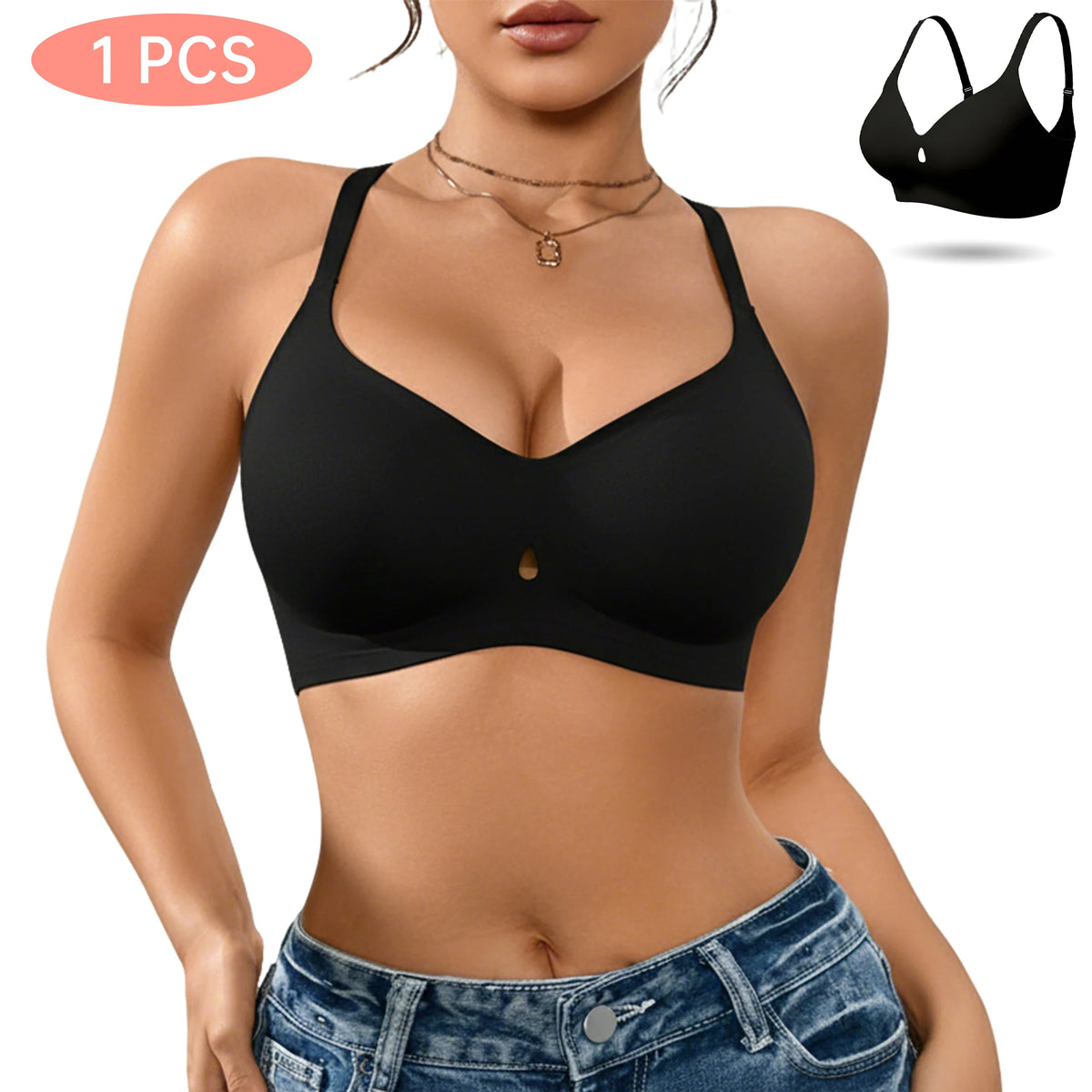 Ladies' Winter Bralettes | 3D Soft Air Support, Women's Seamless Wireless Sports Bras - Push-Up Design Everyday Basic Bras