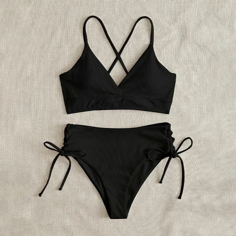 Sexy Bandage High Waist Brazilian Bikinis Sets Swimsuit Swimwear Swimming Suit for WomenNew Bikini Mujer Biquinis
