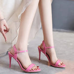 LargeWomen's Sandals 2026 Summer High Heels Fashion Open Toe Sandals Buckle Party ShoesHeels Wedding Shoes