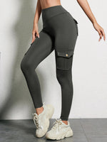 Multi Pocket Cargo Leggings For Women High Waist Butt Lifting Leggings Stretch Slim Workout Yoga Fitness Running Pants