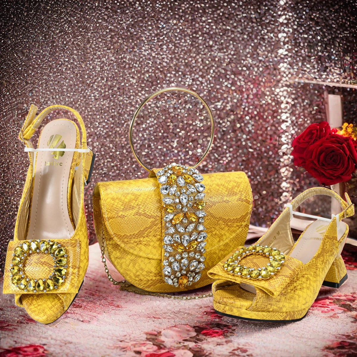 doershow High Quality African Style Ladies Shoes And Bags Set Latest sky blue Italian Shoes And Bag Set For Party Hgv1-1