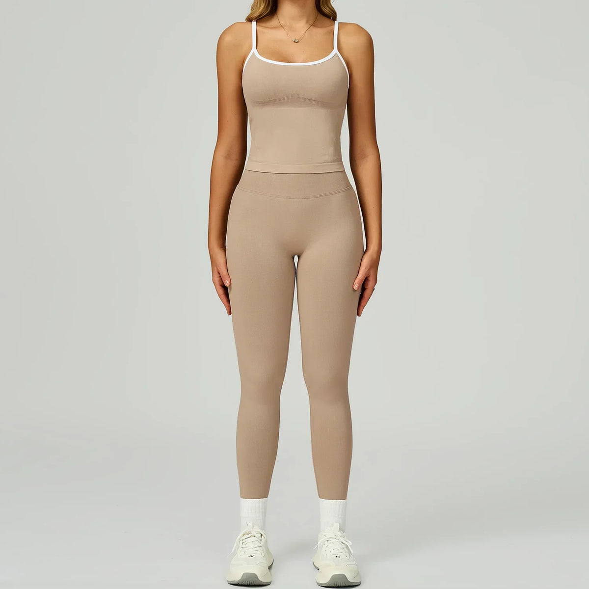 2 Pieces Women's Seamless Yoga Set Fitness Running Sports Set Slim Fit High Waist Beautiful Back Tracksuit