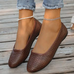 Women's Handmade Weaving Hollow Mesh Flat Shoes Lightweight Breathable Ballet Flats Summer Soft Comfortable Beach Sandals