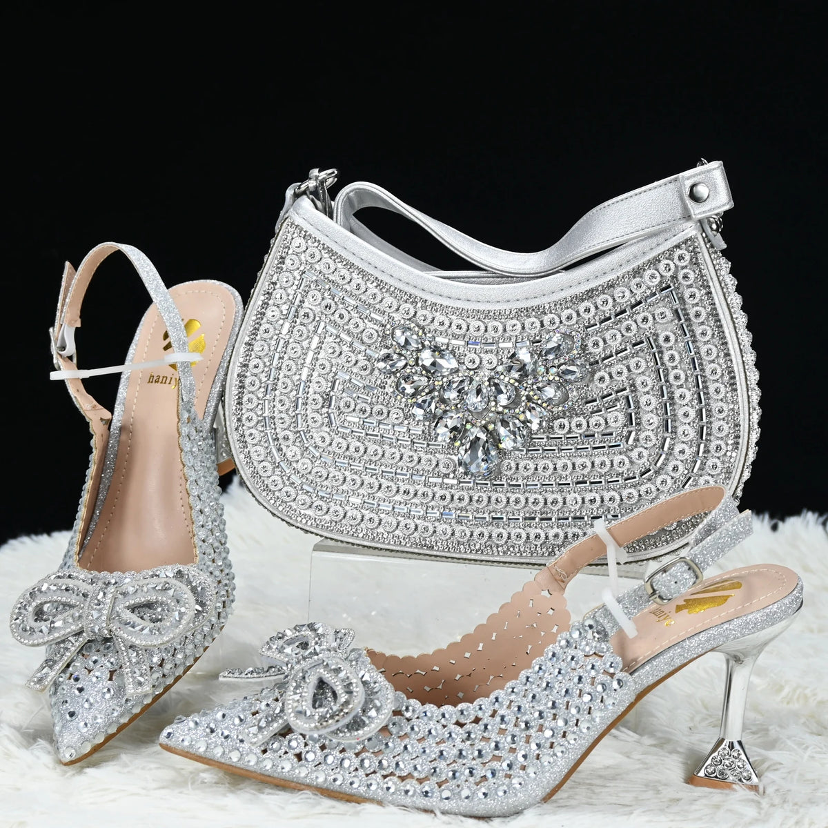 doershow Italian Shoe and Bag Set New 2024 Women Shoes and Bag Set In Italy blue Italian Shoes with Matching BagHTG1-3