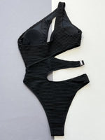 Asymmetric Hollow Out One Shoulder Women Swimwear One Piece Swimsuit Female High Cut Monokini Bather Bathing Suit Swim Beachwear