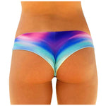 Women Vintage Print Low Waist Brazilian Bikini Bottom Swimwear Briefs Beachwear Brazilian Bikini Bottom Side Tie Thong Bathing