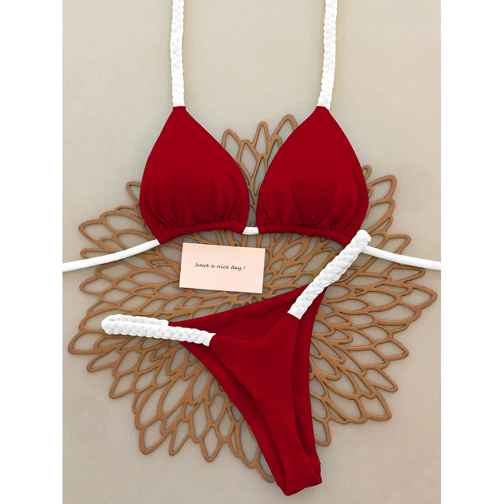New Micro Bikinis Push Up Women Swimsuits Sexy Swimwear Brazilian Bikini Set Thong Biquini Solid Swimsuit Summer Beachwear
