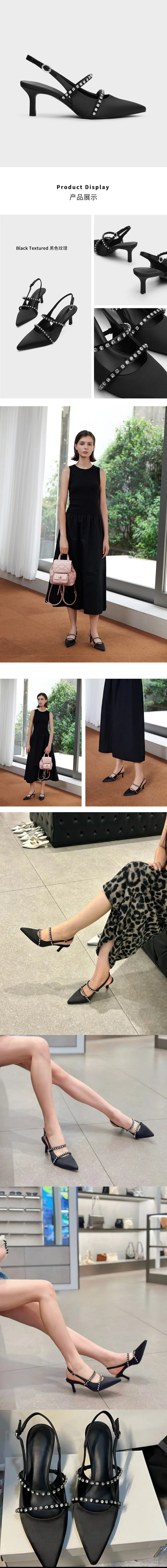 Elegant Pointed Toe Silver Nude Black Satin Slingback Pumps Sexy Thin Stiletto High Heel Wedding Bridal Date Party Summer Shoes