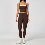 Yoga Set Women Tracksuit 2 Piece Gym Clothing Sportswear Running Tank Top Fitness Leggings Workout OutfitsAthletic Wear Suit