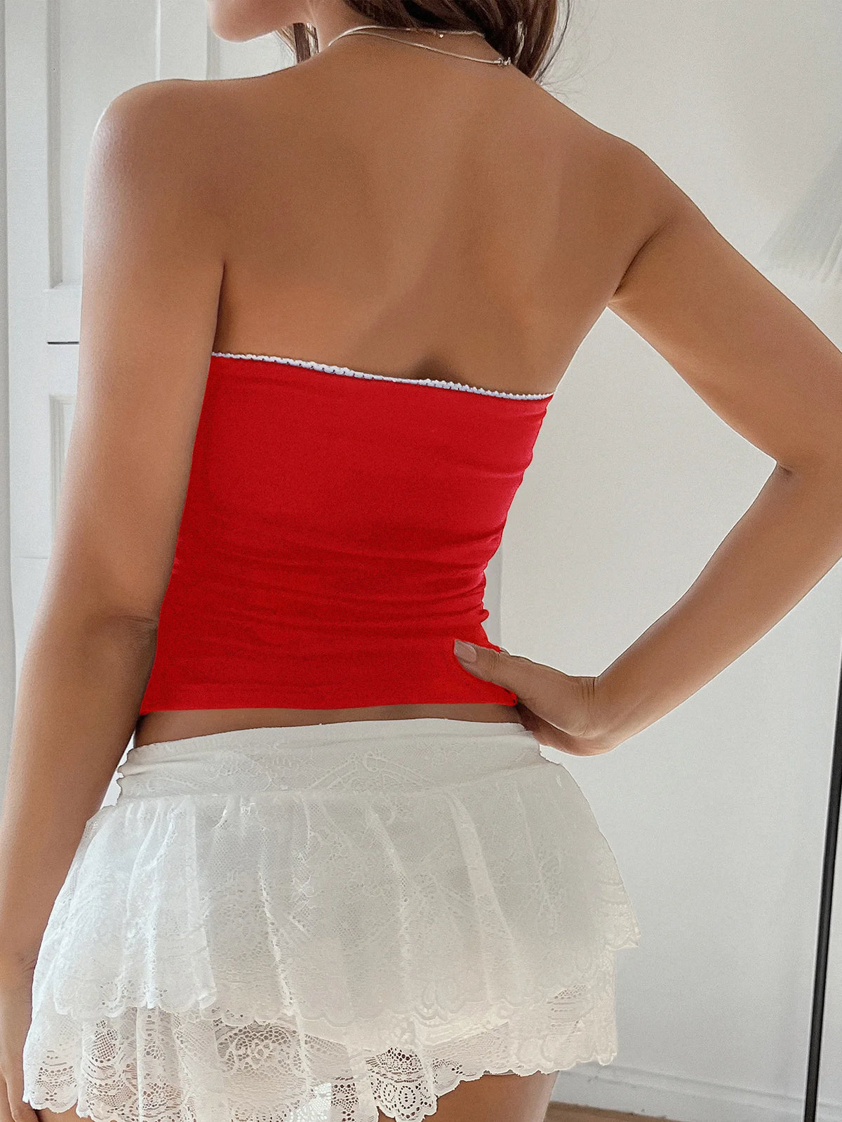Spring Summer Women's Top Basic Bow Crop Top Lady Sweet Casual Tank Top Vacation Beach Dress up Korean Blouse Female Clothes