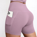 3Pcs Summer Butt Lifting Yoga Pockets Shorts High Waist Cyclings Tights Workout Jogging Shorts Sportswear Gym Running Short