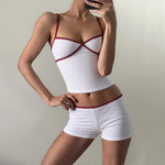 Summer women's pure lust casual suit V-neck camisole shorts suit