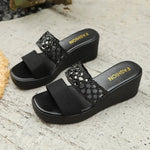 WomensSandals High Heeled Slippers Hollow Out Large Size Thick Soled Fish Mouth Sandals Non-Slip