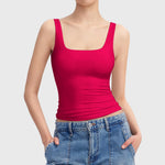 Square Neck Camisoles For Women Chiffon Solid Sleeveless Tight Elastic Bodysuit Slimming Top Sexy Women Blouses Ropa De Mujer