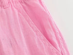 Foridol Casual 2 Pcs Shorts Women Set Linen Cotton Pink Oversize Buttons Shirt+shorts Outfits Summer Autumn White Fashion Set