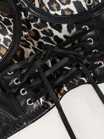 Sexy Black Short Leopard Print Shapewear Tube Top Strap Back Button Women's Erotic Crop Top Camisole Casaul Pure Desire HVVI