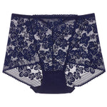 Seamless Lace High Waist Panties for Women Lingerie Sexy Flowers Embroidery Mesh Breathable Briefs Plus Size 3XL Underwear