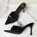 BIGTREE Summer Woman Slippers Fashion Open Toe Thin High Heels Shoes Street Style Stripper Party Slides Zapatos De Mujer