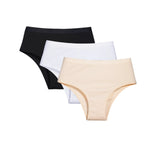 3Pcs/Set Women Cotton Panties High Waist Soft Stretch Briefs Female Underpants Solid Color Comfort Underwear Sexy Lingerie S-L