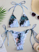 2026 Ribbed Ruffled Frilled Brazilian Bikini Women Swimsuit Female Swimwear Two Pieces Bikini Set Halter Bathing Suit Swim Lady