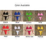 Women Thong Bikini Set Side Tie Sexy Swimsuit Bandage Style Brazilian Swimwear Woman Clothing Red/Blue/Black/White/Wine Red/Pink