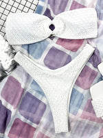 Sexy Fishnet Strapless Bandeau Bikini Women Swimsuit Female Swimwear Two-pieces Bikini set High Cut Bather Bathing Suit Swim