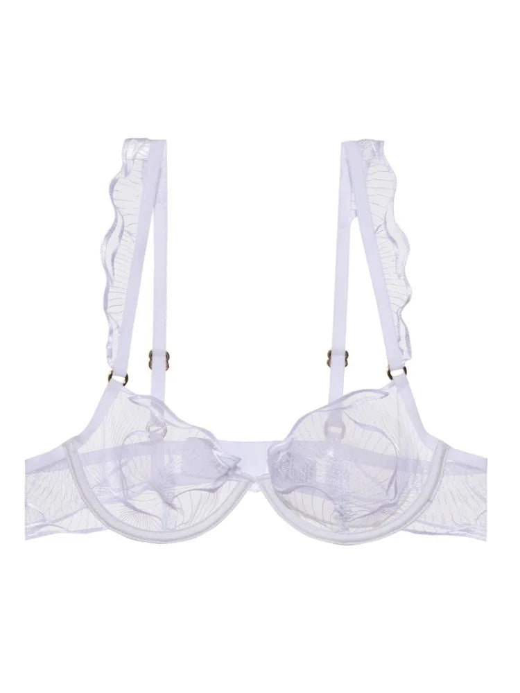 wholesome but hot French Lace Bra Set Flower Embroidery Ultra Thin Push Up Wirefree Niche Comfort CA Delivery S-XL MOYISU 32-38
