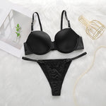 The Best-selling Sexy Gathering Solid color bra underwear with adjustable waist circumference Two-piece Women Underwear Set 2374