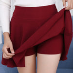 New Women Basic Skirts Summer Flared Casual Mini Skater Shorts Skirt Fashion School Pleated Fluffy Plus Size 5XL Red Short Skirt